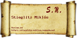 Stieglitz Miklós névjegykártya